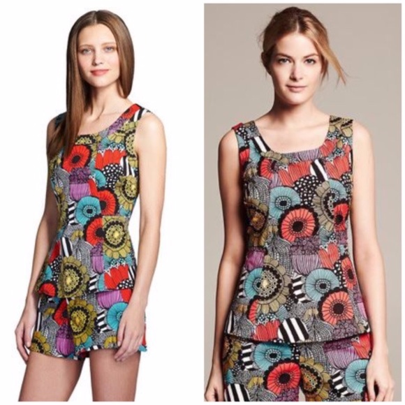 Marimekko x Banana Republic Peplum top sz 6 - Picture 1 of 7